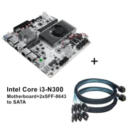 TOPTON 10G NAS Motherboard 8-Bay Intel I3-N300 N150 2*2.5G LAN 2*NVMe 2*SFF-8643 to 8*SATA PCIex1 DDR5 Firewall PC ITX Mainboard