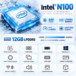 SZBOX Alder Lake N100 JX5 Pocket Mini PC LPDDR5 12GB 1TB Windows 11 WIFI6 BT5.2 Type-C Metal Body Dual Screen Portable Computer