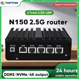 Intel N150 Firewall Fanless Mini PC Upgraded Version Intel Celeron N5105 7305 J5005 4x2.5G Solid Mini Computer pfSense OPNsense