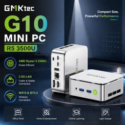 GMKtec G10 Mini PC AMD Ryzen 5 3500U 16GB DDR4 500GB SSD NVME Wifi5 BT5.0 Windows 11 Triple Display Game Office Desktop Computer