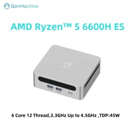 Genmachine AMD R5 6600H ES New Mini PC Windows 11 WiFi 6 Gaming PC DDR5 4800MHz 4.2GHz CPU M.2 SSD Display Computer Support 4K