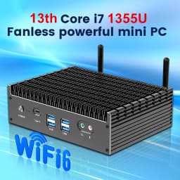 13th Gen I7 1355U I5 1335U Fanless Intel Mini PC 2*2.5G LAN PCIe4.0 DDR4 Thunderbolt 4 EGPU Desktop PC Gamer Mini Computer WiFi6