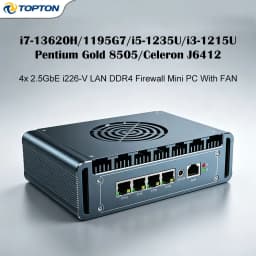 Solid Firewall Mini PC With FAN Intel I7 13620H I3 1215U 8505 4x2.5G LAN I226-V DDR4 NVMe Router Home Server Industrial Computer