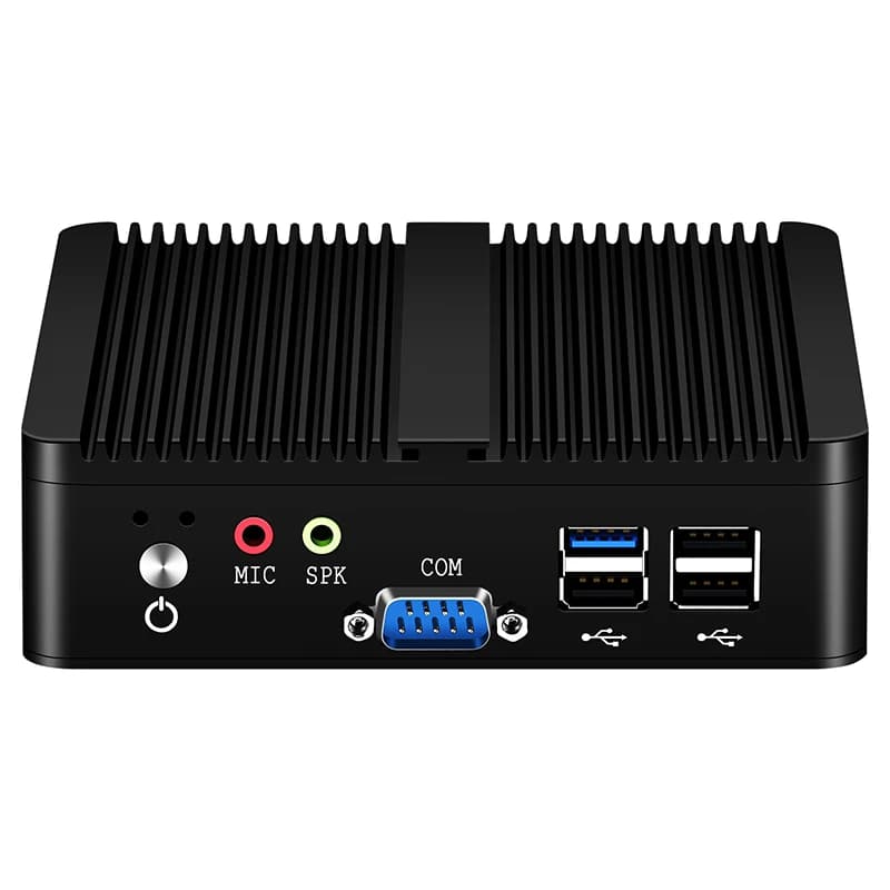 Fanless Industrial Mini PC Intel Celeron J1900 Quad Cores 4x USB Dual LAN 2x RS232 HDMI VGA WiFi Support Windows Linux