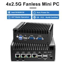 Topton Intel N150 N100 4x2.5G NICs Solid Fanless Mini PC 2*COM DDR4 NVMe SATA Efficient Cooling Firewall PC Industrial Computer