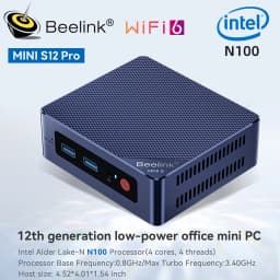 Beelink Min S12 Pro N100 Gamer Mini PC Intel 12th 16GB 512GB SSD 2.4G&5G Dual Wifi 1000M BT5.2 NVME Deskt