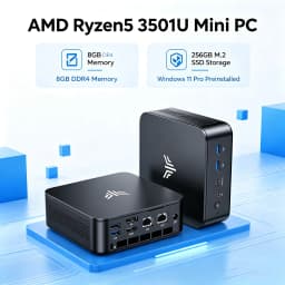 KAMRUI Mini PC AMD Ryzen5 3501U 8GB DDR4 256GB SSD Desktop Computer Dual 4K Display Micro PC WiFi5 Windows11 Pro for Home Office