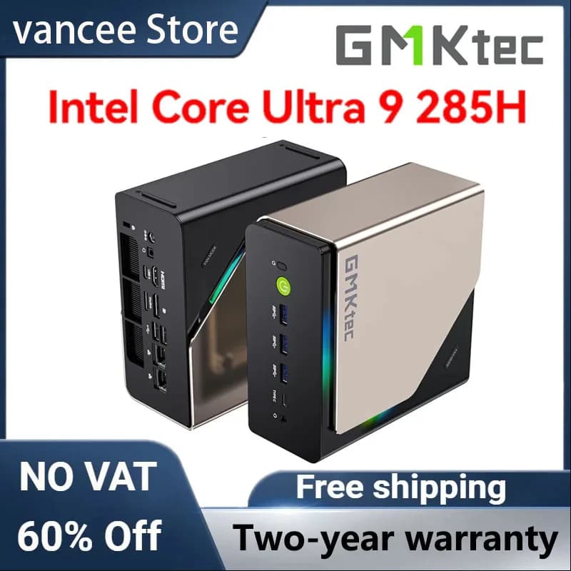 GMKtec AI Mini PC EVO-T1 Intel Core Ultra 9 285H OCulink MINI PC 2*DDR5 3*PCIe4.0 Desktop Supercomputing Center Built-in 32b LLM