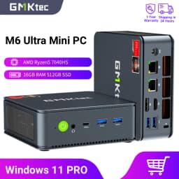 GMKtec M6 Ultra Mini PC AMD Ryzen 5 7640HS 16GB RAM 512GB ROM Desktop Computer 2.5G Dual LAN WiFi 6E BT 5.2 Windows 11 Pro