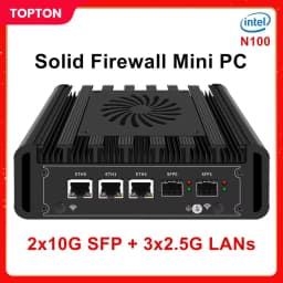 2x10G SFP+ Solid Firewall Mini PC 3x2.5G i226-V Lans Intel i3 N300 N150 N100 DDR5 NVMe Proxmox pfSense OPNsense Home Server Host