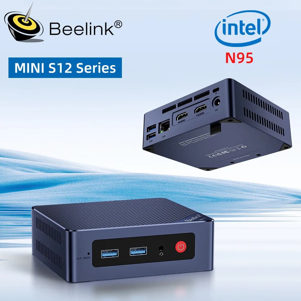 Beelink Min S12 Windows 11 Home Mini PC Intel 12th Gen N95 DDR4 8GB 256GB 12GB 256GB SSD 2.4G&5G Dual Wifi 1000M BT5.2 NVME