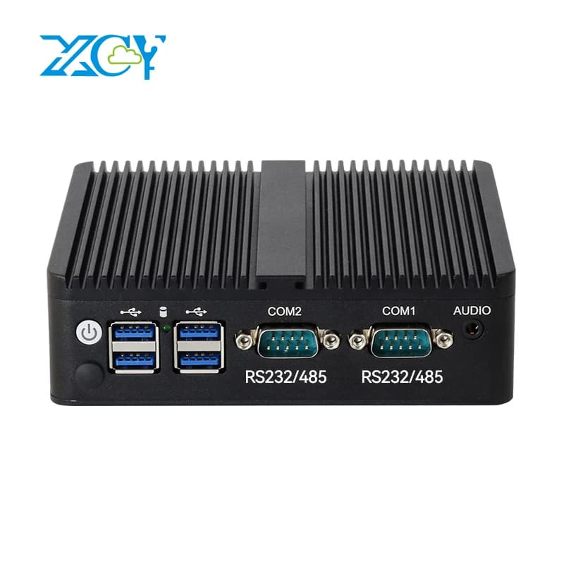 Fanless Mini PC 12th Gen Intel Celeron J6412 DDR4 M.2 SSD 2x GbE LAN RS232 RS485 Support WiFi SIM 4G LTE Windows 10/11 Linux