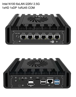 Firewall Appliance Router Intel N100 6x2.5G I226-V Mini PC DDR4 2xNVMe Industrial Computer PfSense Home Server OPNsense Proxmox