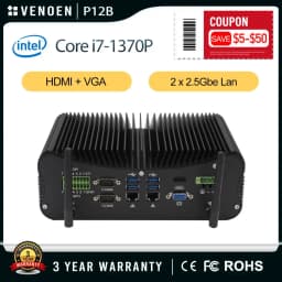 Core I7-1360P I7-1165G7 Fanless Industrial Mini PC 2.5G LAN COM RS485 GPIO SIM Wide Voltage Tiny Silent Rugged Computer HDMI VGA