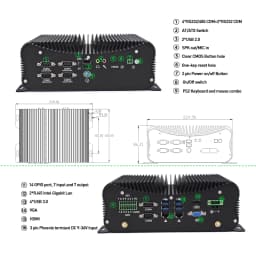 Core I7-1360P I7-1165G7 Fanless Industrial Mini PC 2.5G LAN COM RS485 GPIO SIM Wide Voltage Tiny Silent Rugged Computer HDMI VGA