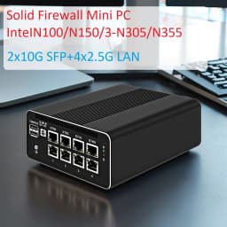 Topton Twin Lake Intel N150 2x 10G SFP+ Solid Firewall Mini PC 4x/8x 2.5G LANs Computer DDR5 NVMe Proxmox Network Homelab Server