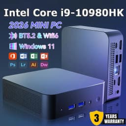 2026 Intel Core I9 10980HK Portable I9 Mini PC Computer Windows 11 Pro 16GB RAM 1TB M.2 SSD Gaming Mini Computer