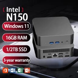 New Intel N150 Mini PC Windows 11 16GB 32GB RAM 1TB SSD Pocket Computer Gaming Computer WiFi 6 Mini Desktop Portable PC Office