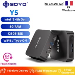 SOYO Y5 Mini PC 8G RAM 128G SSD ROM Intel Core i3 4th CPU Mini Computers HD*2 Dual 4K Display Type-C/WiFi5/BT4.2 Mini Desktop PC