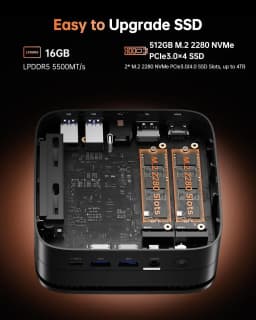 KAMRUI Mini PC R7 7735HS 16GB LPDDR5 512GB PCIe3.0 SSD Triple 4K Disply WiFi6 BT5.2 2.5Gbps LAN Win11Pro for Light Gaming Office