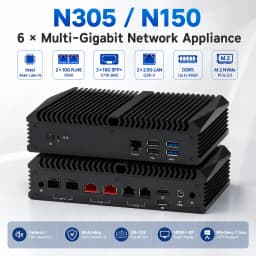 QOTOM Q10900U6 10GbE Firewall Mini PC N305 N150 2X X540 10G LAN 2X 2.5G LAN 2 X 10G SFP+ AES-NI VPN Server