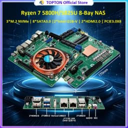Topton 11-Bay NAS Motherboard N21 AMD Ryzen 9 5900H 5900HX 7 5825U 8*SATA 3*NVMe 2*2.5G LAN 2*DDR4 Gaming Firewall ITX Mainboard