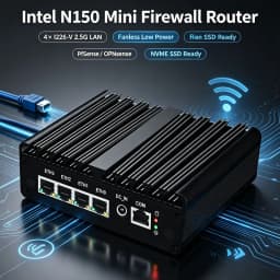 Fanless Mini PC Intel N150 Celeron N5105 7305 J6412 4×i226-V 2.5G LAN Solid Firewall Router Proxmox PfSense Industrial Computer