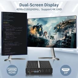 Partaker 12th Gen Alder Lake Fanless Mini PC Intel Core I7 1255U 1260P 1165G7 10510U HD DP Win 11 Gaming Desktop Computer
