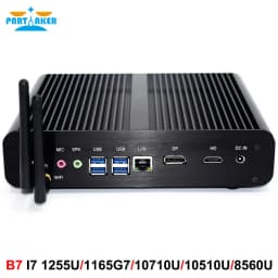 Partaker 12th Gen Alder Lake Fanless Mini PC Intel Core I7 1255U 1260P 1165G7 10510U HD DP Win 11 Gaming Desktop Computer