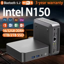 2026 Mini PC Intel N150 Core I3 6100U Windows 11 Computer 16GB 32GB DDR4 1TB 2TB SSD 4K HD Gaming Portable Desktop PC Gamer