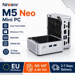 Ninkear M5 Neo Mini Pc, Intel Pentium Gold 5405U, 8GB RAM 256GB SSD, Windows 11, Dual Hdmi, Wifi 5, Bluetooth 5.0, 2Tb Expansion, Compact Desktop Computer