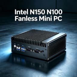 Intel N150 N100 Fanless Mini PC 2x2.5G LAN 2*COM NVMe DDR4 Industrial Mini Computer Firewall Router Home Server PfSense OPNsense