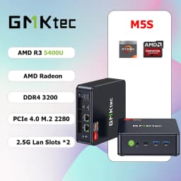 GMKtec M5S AMD R3 5400U Mini PC 4-core 8-thread Portable Computer 16GB DDR5 512GB SSD Computer PC Gaming Desktop PC