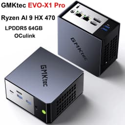 GMKtec EVO-X1 Ryzen Al 9 HX 370 / EVO-X1 Pro Ryzen Al 9 HX 470 PCIE4.0 Oculink Port CPU+CPU+NPU TDP 65W Gaming Mini Pc LPDDR5X