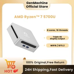 2025 GenMachine New Mini PC 5700U Windows 11 Ryzen Support Windows 11 DDR4 3200MHz AMD WiFi6 Max 64GB Diy Gaming Computer