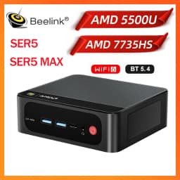 Beelink Mini PC SER 5 SER5 MAX AMD Ryzen R7 7735HS  R5 5500U Desktop Gaming Computer WiFi 6 1000M M.2 2280 NVMe SSD 4K 60Hz