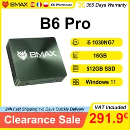 BMAX B6 Pro Mini PC Intel Core i5 1030NG7 16GB LPDDR4 512GB NVMe SSD Windows 11 WiFi 5 Bluetooth 4.2 Supports 4K@60Hz USB HDMI