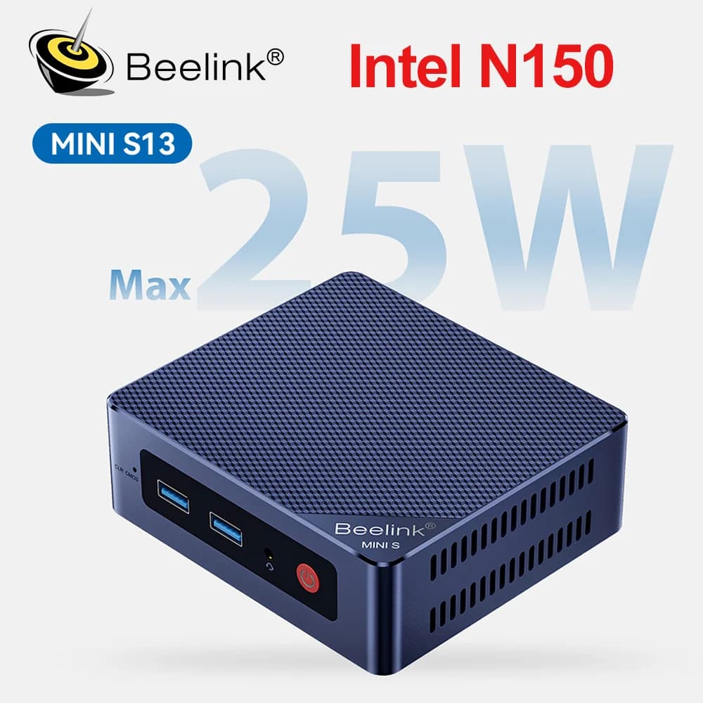 Beelink Mini S13 Intel Processor Twin Lake-N150 Mini PC 16G 500G 3200Mhz DDR4 Mini S13 Desktop Computer