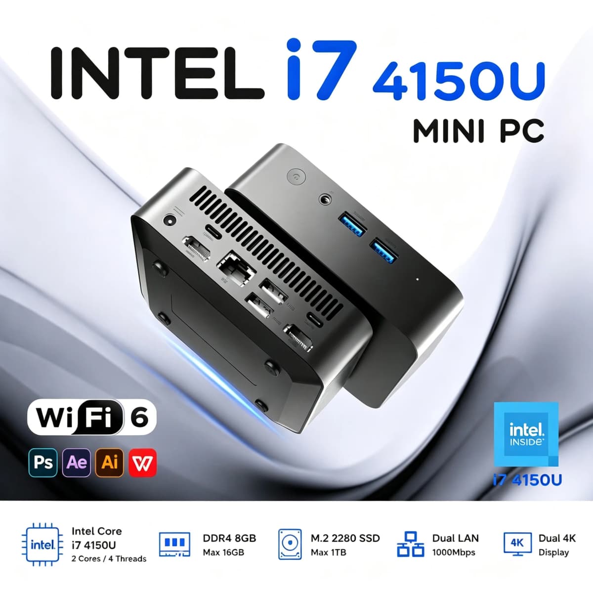 Xiaman NEW Intel Windows 11 Mini PC I7 Intel I7 4510U Intel Core I3 6100U Mini Computer 16GB RAM 512GB 1TB SSD 3-Screen Display PC Desktop Wifi 6 BT5.2 Mini PC