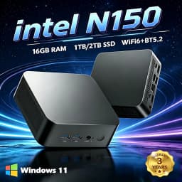 Portable Intel Mini Host Windows 11 Mini PC Intel Core I9 10980HK Intel N150 For Office Study Mini PC 16GB RAM 1/2TB SSD Mini Host 3-Screen Display Intel UHD Graphics PC Mini WiFi 6 BT5.2 Mini PC