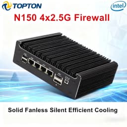 New Solid Fanless Firewall Mini PC Intel N150 N95 4417U 6405U i3-8145U 4x2.5G LANs DDR4 NVMe Type-C Home Server pfSense OPNsense