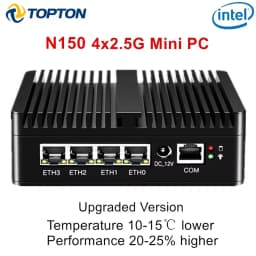 Topton Intel N150 Firewall PC Computer N5105 J5005 7305 Soft Router 4x 2.5G i226 LAN Industrial Fanless Mini PC pfSense OPNsense