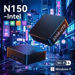 Windows 11 Pro Mini PC , Intel Twin Lake N150 Processor 16GB 32GB RAM 256GB 512GB 1TB SSD Wi-Fi 6 Bluetooth 5.2 Gaming Computer
