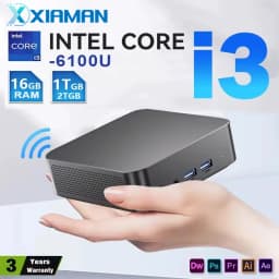 Xiaman NEW Mini Host Intel Windows 11 i3 Intel Core i3 6100U Mini Computer 16GB RAM 512GB 1TB SSD Mini pc 3-Screen Display PC Desktop Wifi 6 BT5.2 Mini Host