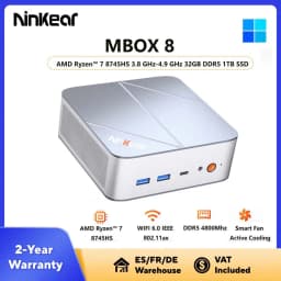 Ninkear M8 Mini PC, AMD Ryzen™ 7 8745HS, 16GB DDR5 RAM, 1TB SSD, Windows 11 Pro, WiFi 6, Bluetooth 5.2, Smart Active Cooling Mini Desktop Computer for Home Office & Business