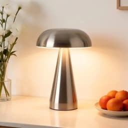 Retro Mushroom Table Lamp LED Touch Control 3 Color Dimming Rechargeable Night Light Coffee Bar Restaurant Desktop Decor Lamp