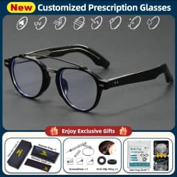 BLMUSA (M) Trendy Pilot Round Myopia Photochromic Prescription Reading Glasses Anti Blue Light Optical Men Polarized Sunglasses