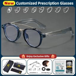 BLMUSA (M) Trendy Pilot Round Myopia Photochromic Prescription Reading Glasses Anti Blue Light Optical Men Polarized Sunglasses