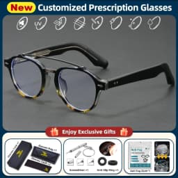 BLMUSA (M) Trendy Pilot Round Myopia Photochromic Prescription Reading Glasses Anti Blue Light Optical Men Polarized Sunglasses