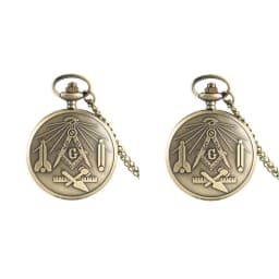 Bronze Masonic Vintage Necklace Pendant Quartz Clamshell Arabic Digital Pocket Watch The Best Gift